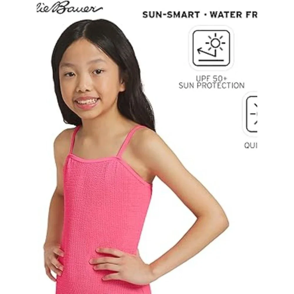 Eddie Bauer Girls' UPF 50+ Scoop-Neck Stretchable One-Piece Swimsuit XL